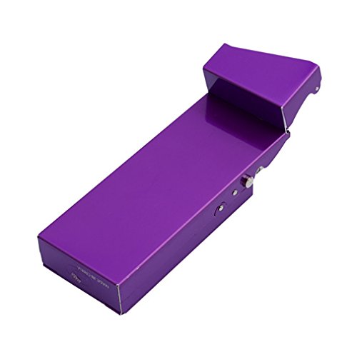Dolland Women Aluminum Alloy Metal Cigarette Box Holder Pocket Tobacco Storage Case,Purple