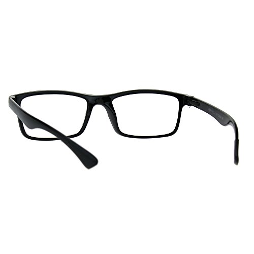 Magnified Reading Glasses Classic Plastic Rectangular Frame Unisex Black +3.5