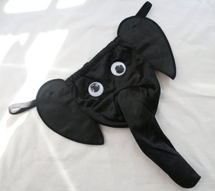 Men's Hot Cartoon Elephant Pattern Sexy Underwear,Leopard Red Black (Black)