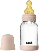BIBS Boheme Glass Baby Bottle 120 ml Natural Rubber Teat Blush view 4