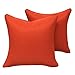 Vanteriam 2 Pack Decorative Outdoor Solid Waterproof Throw Pillow Cover with Piping, Accent Pillow case for Outdoor Patio Furniture Set, Square 18''x18'' Orange