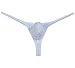 Jaxu Men's Breath Hole Thong Bulge Pouch Bikini G-String Underwear T-Back Male Micro T-Back Thongs White M