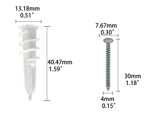 #8 Self Drilling Drywall Anchors and Screws Kit, 50pcs Wall Anchors and Screws for Drywall, 8 x 1-1/4