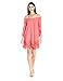 Blu Pepper Women's Off-Shoulder Crochet-Lace Trim Shift Dress