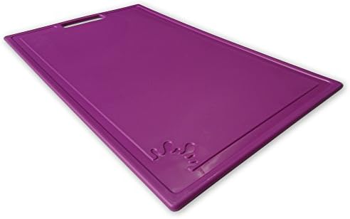 Chopping Board Plastic Non-Slip Feet Cutting Board Dishwasher Safe Antibacterial (Large, Purple)