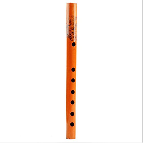 Goodjobb 1Pc Bamboo Flute Traditional Handmade Chinese Musical Instrument About 24cm Gift for Beginners Brown