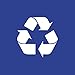 Rubbermaid Commercial Products Deskside Recycling Can, 7-Gallon/28-Quart, Blue Recycling Symbol, Plastic, for Bedroom/Bathroom/Office/Under Desk/Sink