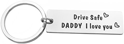 Meibai Trucker Dad Gift Drive Safe Hand Stamped Tag Keychain Personalized Men Gift