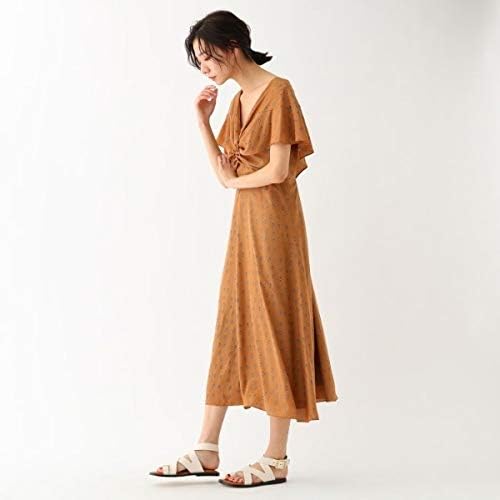 Amazon ドレステリア マキシ ロングワンピース ヴィンテージ風小紋プリントドレス レディース キャメル 141 38 M ワンピース チュニック 通販