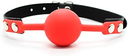 MyCHIC PU Leather Buckle Strap Silicone Mouth Ball Open Mouth Gag for Men Women