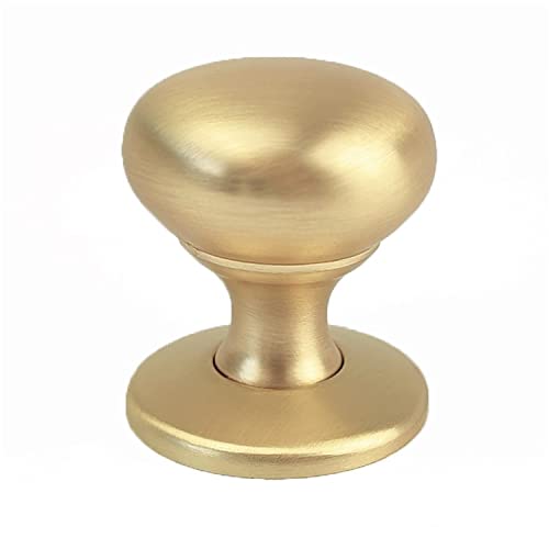 French Furniture Fittings Set of 6 Cabinet Knobs for Drawers & Cupboards with Backplates – The Romeo Collection – Matt Brushed Brass 32mm – Kitchen Doors, Drawers, Furniture, Cupboard Handles