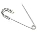 Housweety 10 Silver Tone Rhinestone Safety Pins Brooches 6.5x1.8cm