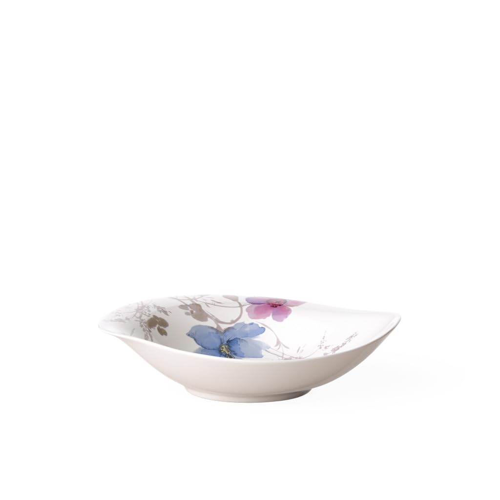 Villeroy & Boch Mariefleur Gris Serve and Salad Deep Bowl, Premium Porcelain, Grey, 21 x 18 cm