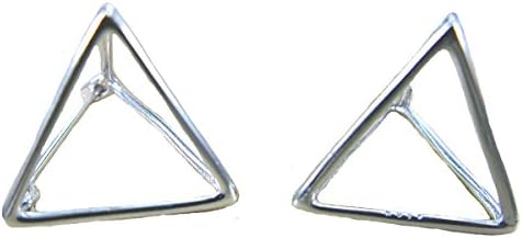 FaithOwl 3D Geometric Triangle Hoop Earrings in 925 Sterling Silver
