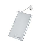 Energio 3850mAh Slim External Battery Pack with Built-in Micro-USB Cable and Lightning Adapter for Smartphones - Silver