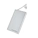 Energio 3850mAh Slim External Battery Pack with Built-in Micro-USB Cable and Lightning Adapter for Smartphones - Silver