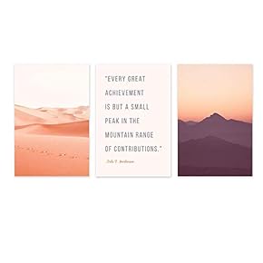 3 Panel Pink Desert and Sunset and Inspirational...