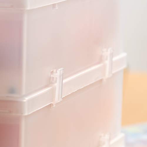 IRIS USA Large Desktop Stacking Drawer 6 Pack Sliding Plastic Drawer 