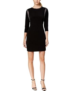 Calvin Klein Womens Rhinestone Trim Back Keyhole Cocktail Dress