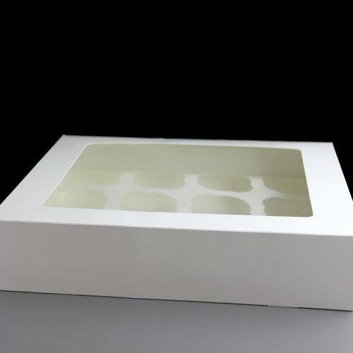 Windowed Cupcake Boxes with 12 Cavity Insert (Pack of 25)