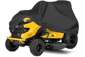 OWEEIO Lawn Mower Cover, Heavy Duty 600D Oxford, Waterproof Outdoor, Weather Resistant, Rip-Proof, Anti-UV, Raing-proof, Sun Block, Heatresistant with 1 Windproof Strap, 1 Storage Bag (Riding)
