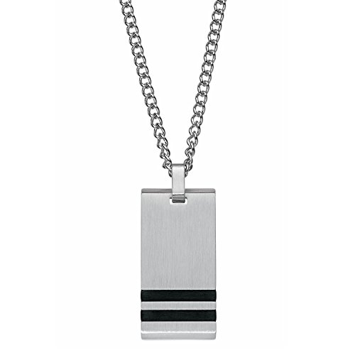 s.Oliver Herren Kette 50cm mit Anhänger Dog Tag gravierbar Edelstahl IP Black – Bild 3