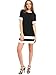 SheIn Women's Patchwork Short Sleeve Shift Tunic Dress Black Large