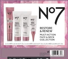 No7 Restore & Renew Multi Action Face & Neck Collection 4 Piece Set