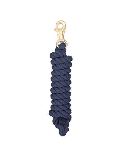 Tough 1 Braided Cotton Lead with Trigger Bull Snap, Navy, 8 1/2′