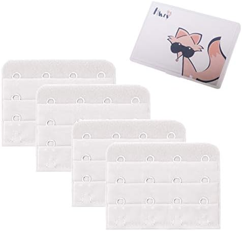 Bra Extenders 3-4 Hook Bra Strap Extender for Plus Size Bra Extensions (4 PCS-Pack)