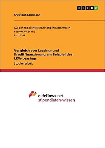 Vergleich Von Leasing Und Kreditfinanzierung Am Beispiel - 
