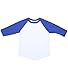 Ola Mari Unisex Kids Raglan Baseball T Shirt Top, XXS, White/Royal
