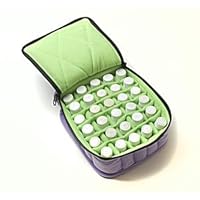 30-Bottle Essential Oil Carrying Cases hold 5ml, 10ml and 15ml bottles - Lavender with Aqua Green interior - 3