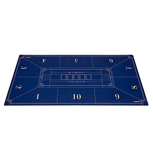 SLOWPLAY Nash Texas Hold'em Poker Layout 180x90 cm | Portable Poker Table Top with Art Deco Layout Print, Smooth Premium Surface, Noise Reduction, and Carrying Tube for Games Everywhere