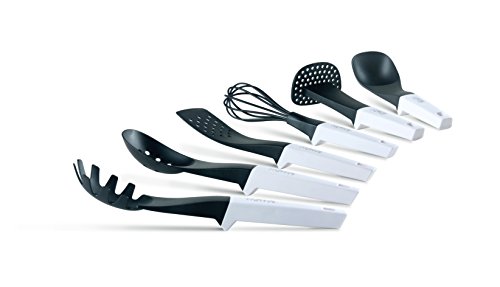 Kitchen Utensils, 6 Piece Cooking Utensil Set With Holder, Bold Modern Kitchen Utensil Set With Floating Heads - Thumbnail 2