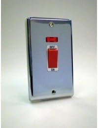 one electrical CP1516 45A double tall pole switch with neon PC WH by One electrical