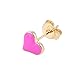 10Pairs 18K Gold Plated Love Heart Shape Owl Flower Star Lollipop Mouse Small Cute Simple Post Stud Earrings Set for Girls Kids Gold Tone Mix and Match (Mix-Rose carmine)