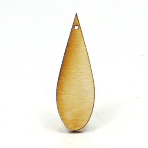 Mylittlewoodshop - Pkg of 12 - Teardrop - 1-1/2 inches by 1/2 inch with 1 .05 hole 1/8 inch thick unfinished wood(LC-TEAR08-12)