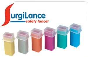 SurgiLance Needle Safety Lancet, 1.8mm, Gray, 100/Bx