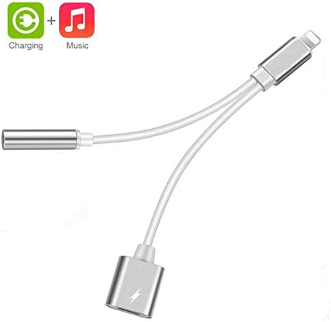 Headphone Jack Adapter for iPhone Dongle to 3.5mm Aux Earphone Splitter for iPhone Adaptor Convertor 2 in 1 Accessories Charging Audio Cables for iPhone X/XS Max XR 8/8Plus 7/7Plus Support for all iOS