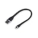 gofanco® Flexible & Durable Silicone Compatible with Apple MFi Certified Charge & sync Cable (Black) for iDevices - 9.8 inches (25cm) (Lightning25cm)