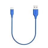Anker PowerLine Micro USB (1ft) - The World's Fastest, Most Durable Charging Cable, with Kevlar Fiber and 10000+ Bend Lifespan for Samsung, Nexus, LG, Motorola, Android Smartphones and More (Blue)