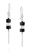 Contemporary Design 925 Sterling Silver Black Onyx Women's Dangle Earrings