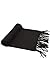 Fishers Finery Men's 100% Pure Cashmere Scarf, Warm and Comfortable (Black)