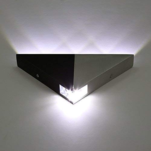 Lightess Modern Sconces Up Down 5W Led Wall Sconce Lights Triangle Shape Decorative Mini Lamp for Bathroom Vanity Lighting, Cold White - Thumbnail 2