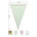 Ling's moment 10 Feet Paper Banner Flags Triangle Flags Banner Vintage Pennant Banner for Wedding, Gender Reveal, Birthday Baby Shower Event & Party Supplies 16pcs Flags(Mint+White+Pink+Gold Glitter)