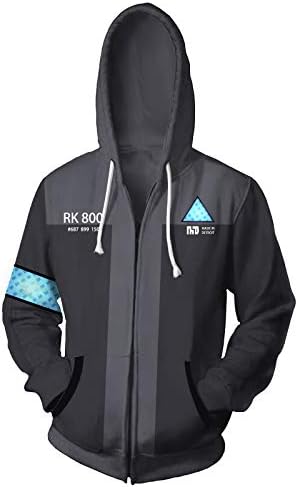 GOTEDDY Connor Kara Cosplay Hoodie Halloween Zipper Coat Sweatshirt Jacket Costume