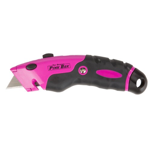 The Original Pink Box PB1UKN Pink Utility Knife with Retractable Blade