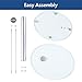 Rfiver Oval Clear Coffee Table End Table Top Small Side Table Corner Table for Living Room Bedroom Office Tempered Glass, ET3001
