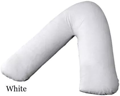 Iyan Linens Ltd V Shapped Pillow Case 100% Poly cotton Orthopaedic Neck and Back Pillow Cover Only (White)